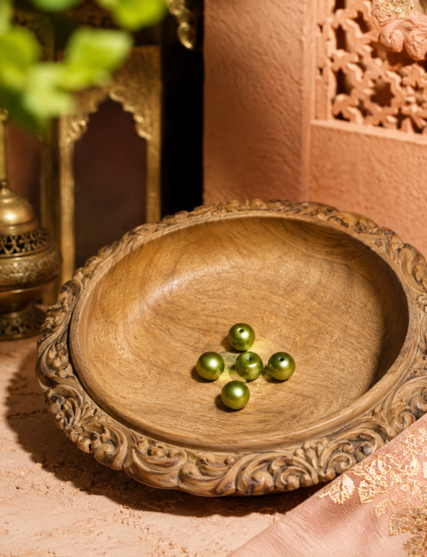 Green Water Pearls Button