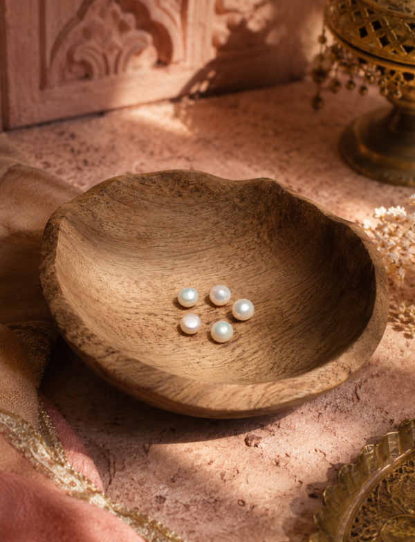 Small White Fresh Water Pearl Button