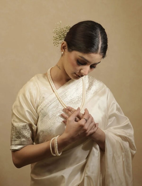 Fresh Water Pearl 2 Line Necklace with Metal Clasp & Earrings