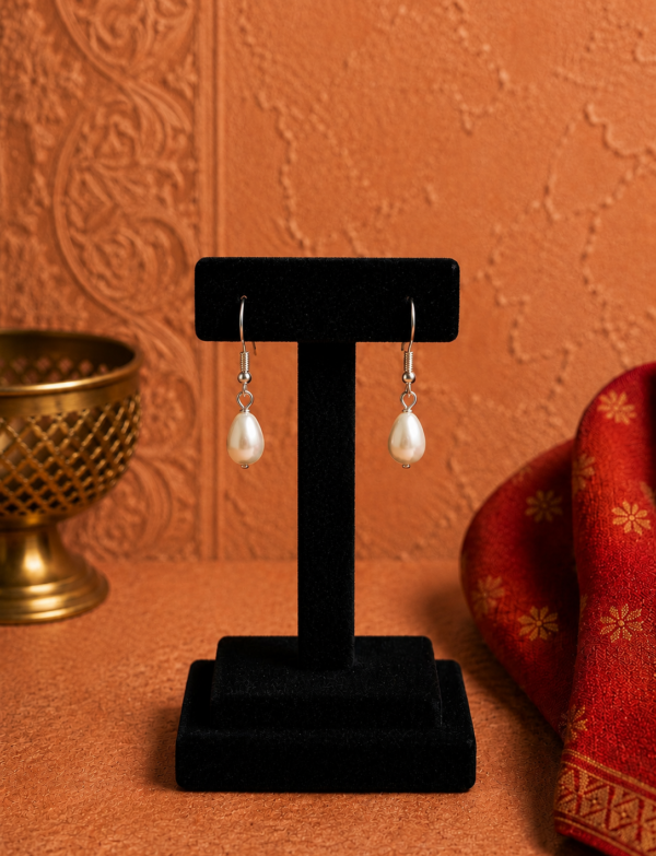 6.5 mm Fresh Water Pearl Earrings With Silver Base
