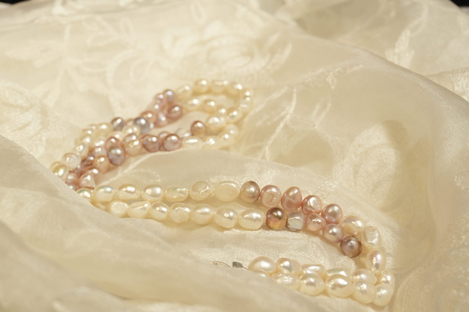Multicoloured Fresh Water Pearl Necklace Dual Strand - Image 4