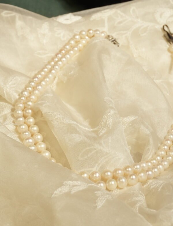 Fresh Water Pearls 2 Line Necklace With Metal Clasp