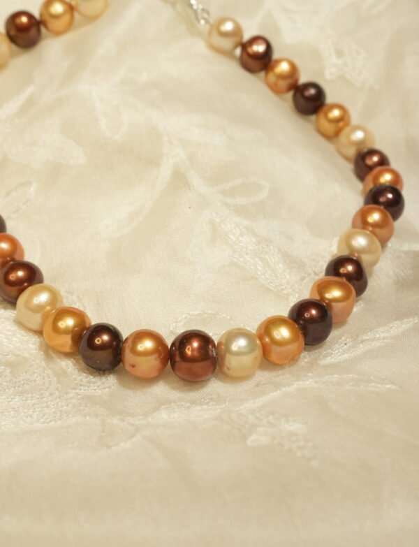 Multi coloured Fresh Water Pearl Necklace with Earrings
