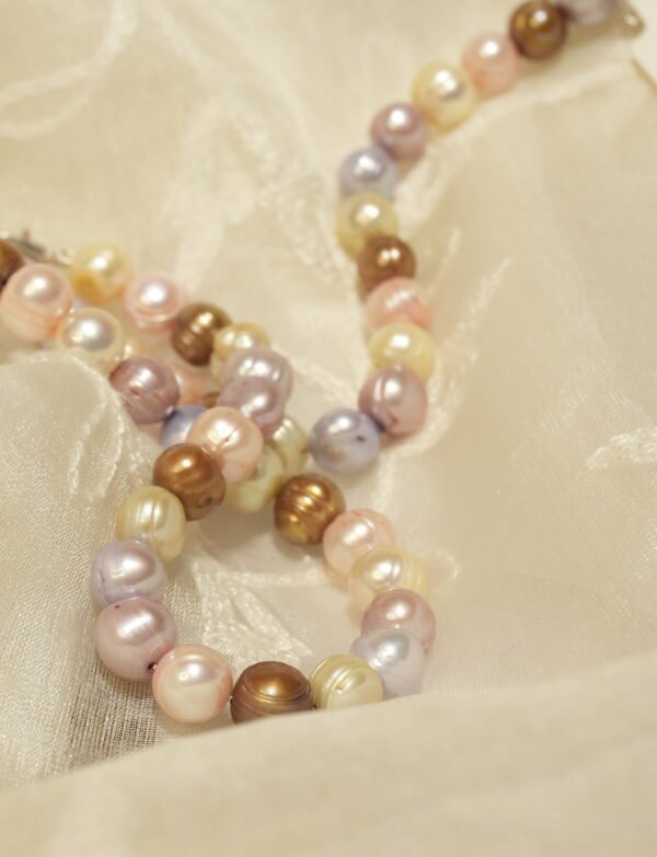 Fresh Water Multicoloured Pearl Necklace with Earrings