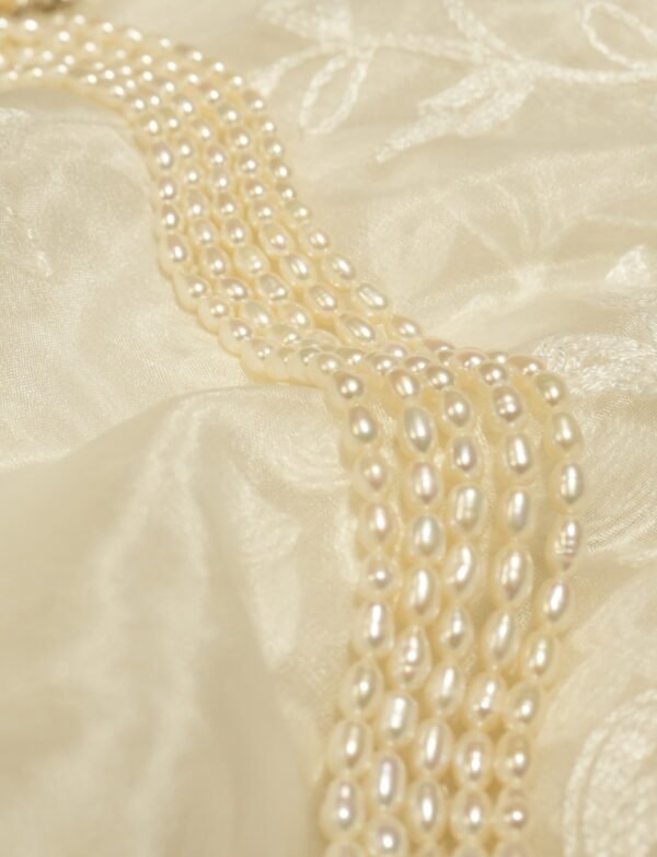 Fresh Water Pearls 5 Line Necklace With Metal Clasp