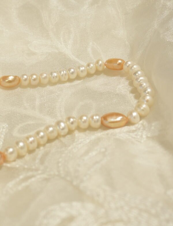 Fresh Water Pearl Necklace With Metal Clasp With Metal Earrings