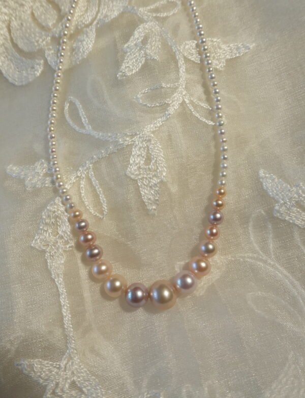 Fresh Water Pearl Graduation Necklace With Metal Clasp