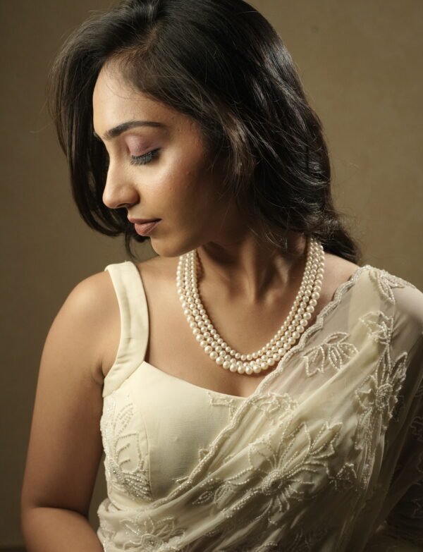 Three-Line Classic Pearl Necklace