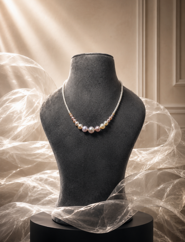 Fresh Water Pearl Graduation Necklace With Metal Clasp