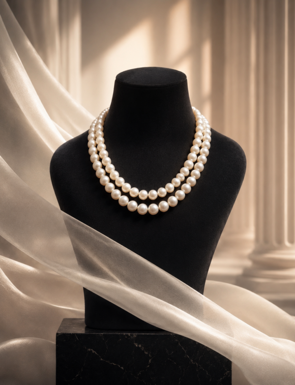 Fresh Water Pearls 2 Line Necklace With Metal Clasp
